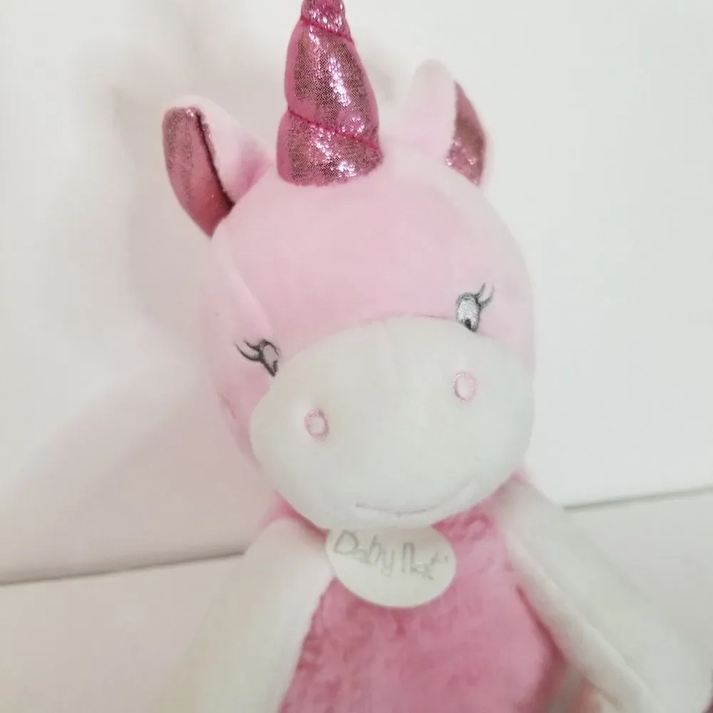 Baby Nat Unicorn‎ Pink Stuffed Plush with Spakley Accents & Security Blanket